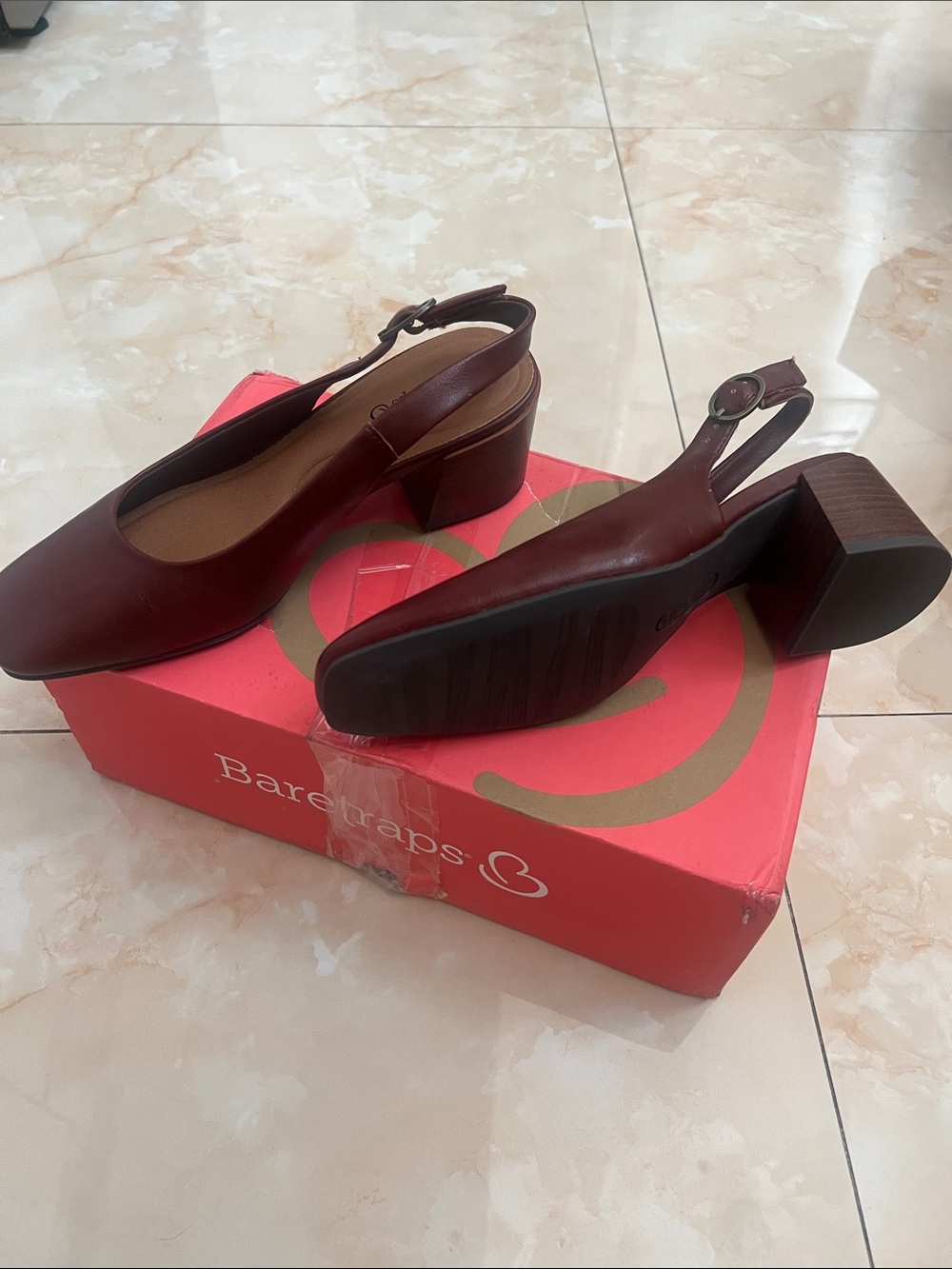 BareTraps Slingback Mules in Deep Burgundy - Picture 2 of 3
